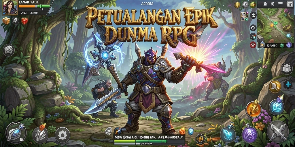 Tampilan gameplay A200M yang menegangkan dalam pertempuran RPG.
