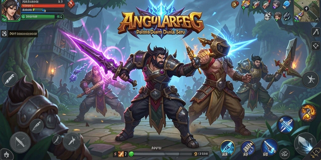 Tangkapan layar utama API77 menunjukkan aksi pertarungan seru dalam gameplay ARPG.