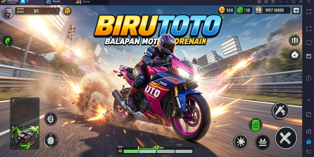 Gameplay seru dengan motor balap di lintasan menantang