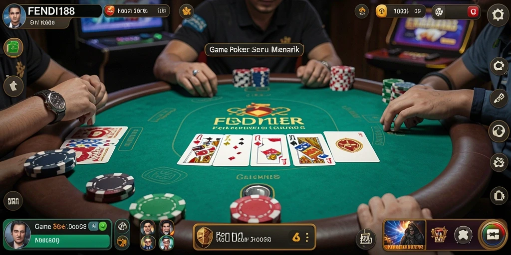 Screenshot gameplay seru dari permainan poker di FENDI188.
