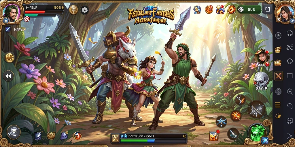 Tampilan gameplay epik dari HARAPJP yang penuh aksi RPG.