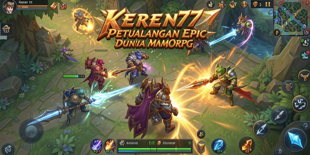 Screenshot gameplay KEREN77 menunjukkan aksi seru dalam pertarungan MMORPG.
