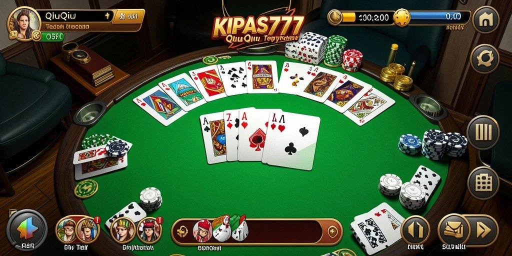 Tampilan gameplay seru KIPAS777 saat bermain QiuQiu.