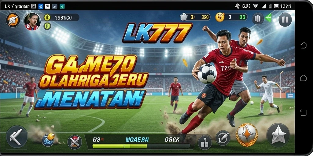 Tangkapan layar gameplay seru dengan aksi olahraga penuh semangat.