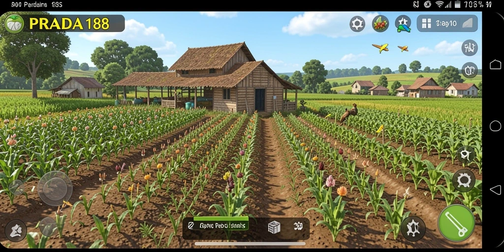 Screenshot Gameplay PRADA188 menampilkan pengalaman bertani yang interaktif.