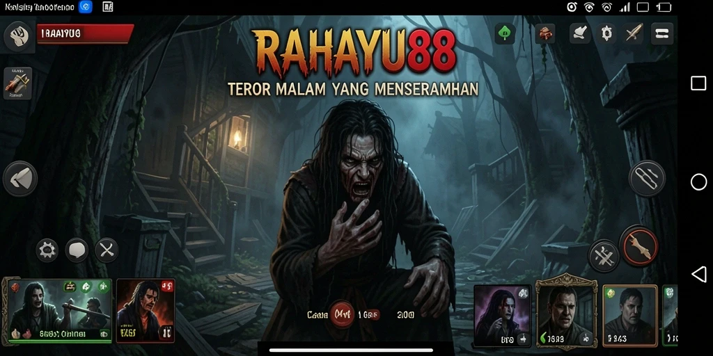 Tangkapan layar RAHAYU88 menampilkan suasana permainan yang menyeramkan dan penuh ketegangan.