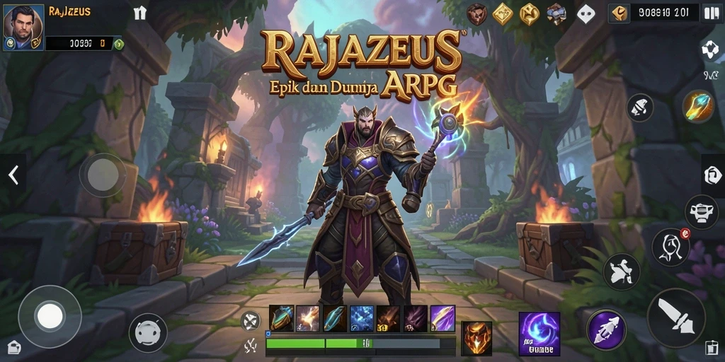 Tampilan gameplay RAJAZEUS yang mendebarkan dan penuh aksi.
