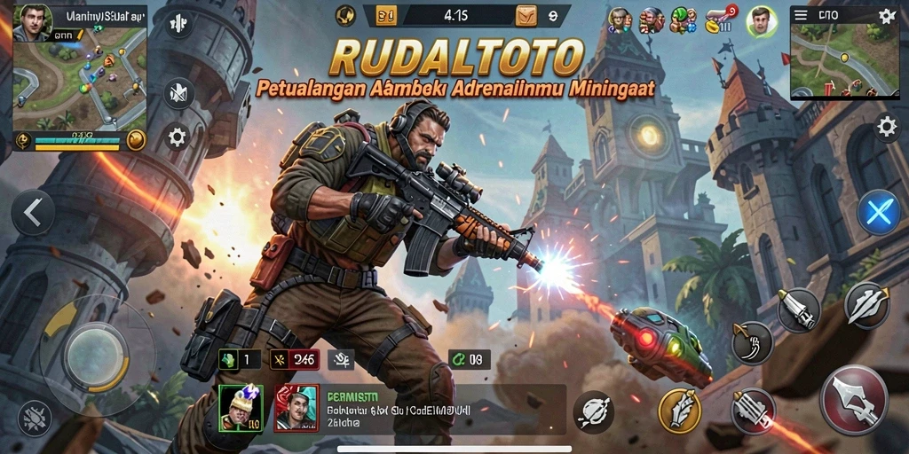 Screenshot gameplay RUDALTOTO menampilkan aksi seru dan karakter yang dinamis.