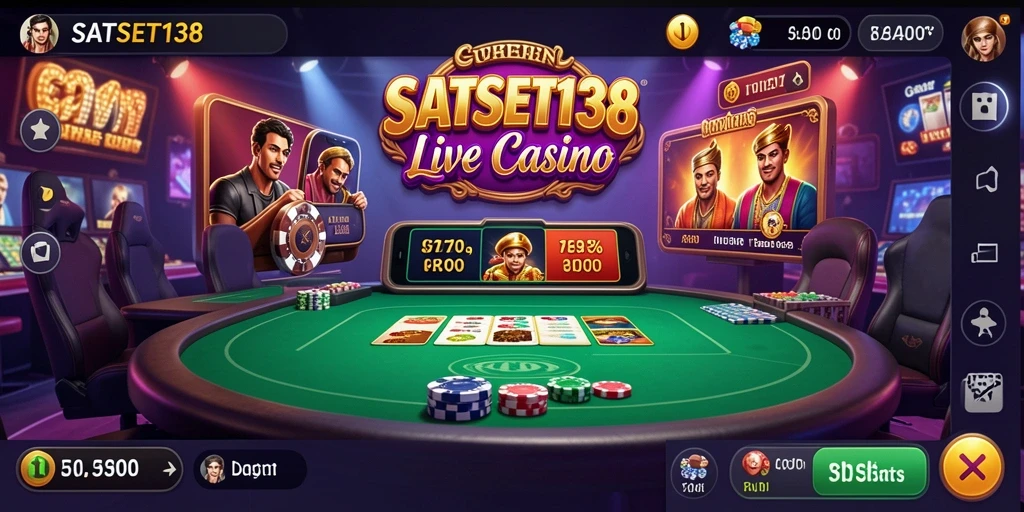 Tampilan gameplay Live Casino yang mengasyikkan dari SATSET138.