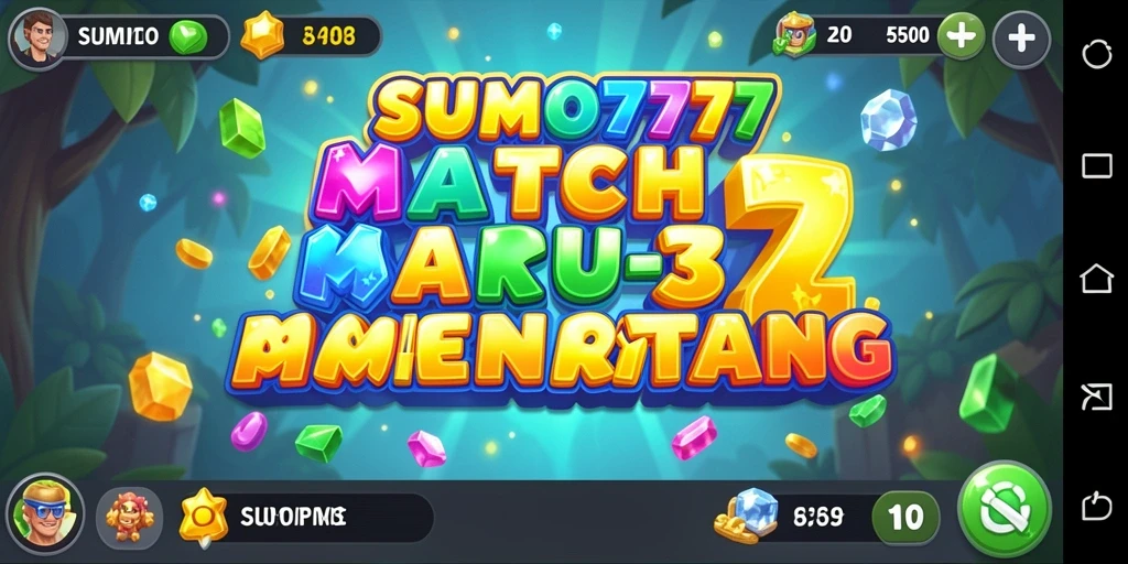 Tangkapan layar gameplay SUMO777 yang menunjukkan aksi mencocokkan elemen.