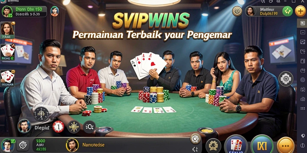 Tampilan gameplay Poker yang mendebarkan di SVIPWINS