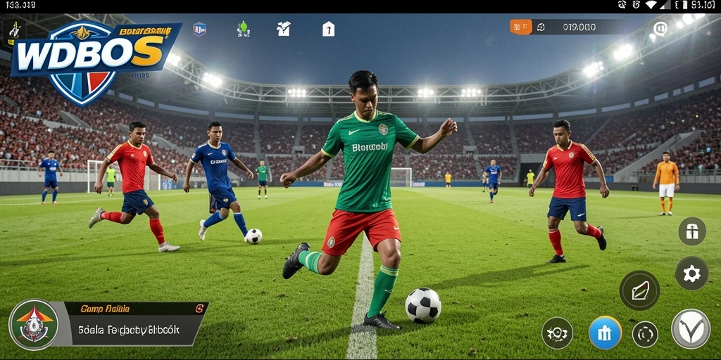 Tampilan gameplay <strong>WDBOS</strong> yang intens dan menegangkan saat bertanding di lapangan sepak bola.