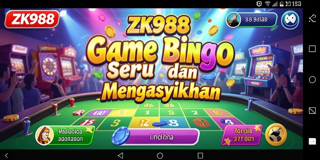 Antarmuka ZK988 menampilkan gameplay Bingo yang menyenangkan dan interaktif.